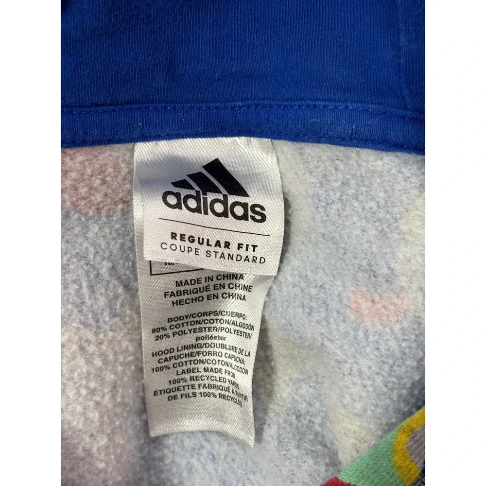 Adidas Boys XL 18/20 Hoodie Multi Color Camo Fleece Logo Sweatshirt AA7484